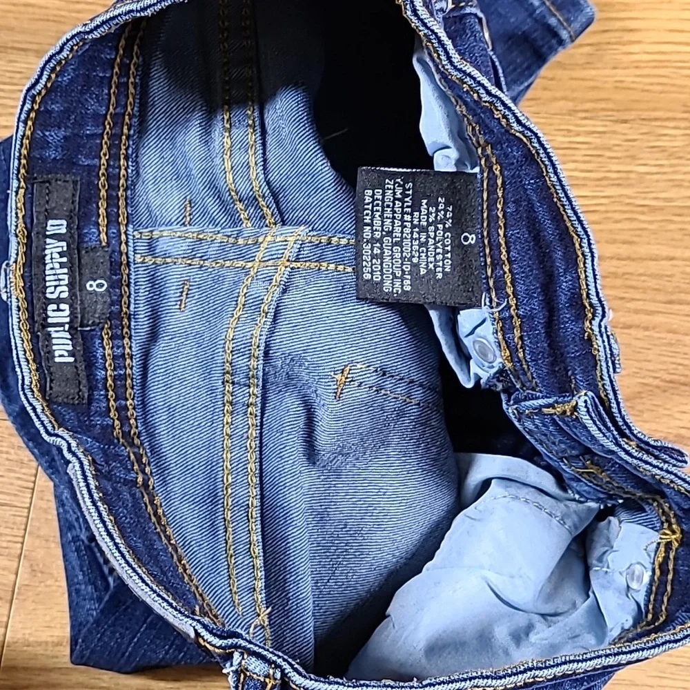 PUBLIC SUPPLY CO. GIRLS KIDS SIZE 8 SKINNY DISTRESSED PRE-OWNED BLUE JEANS